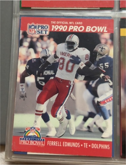 1990 Pro Set #340 Ferrell Edmunds Pro Bowl — front