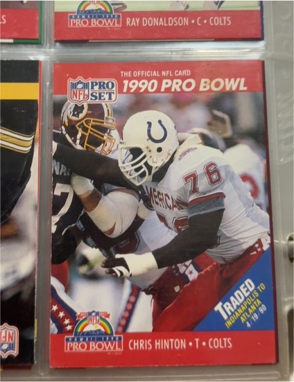 1990 Pro Set #343 Chris Hinton — front