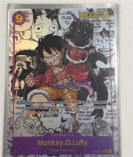 2024 One Piece Card Game OP09-119 Monkey D. Luffy Manga Alt Art Secret Rare — front