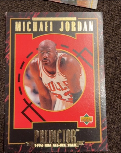 1995-96 Upper Deck #R5 Michael Jordan Predictor 1996 NBA All-Def Team — front