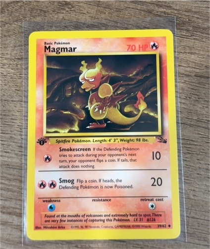1999 Pokémon Fossil #39 Magmar — front