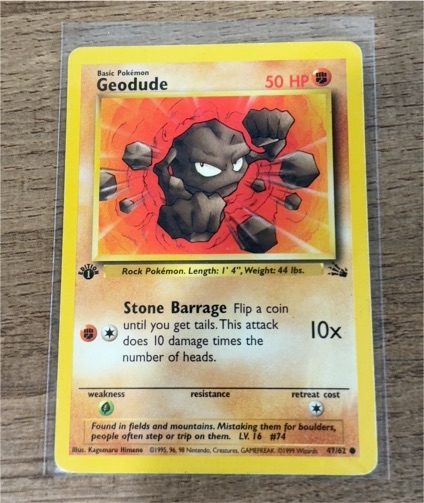 1999 Fossil #47 Geodude — front