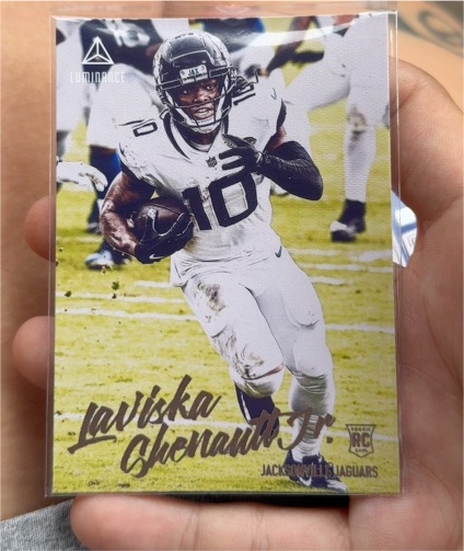 2020 Panini Chronicles #213 Laviska Shenault Jr. Luminance Rookie Card — front