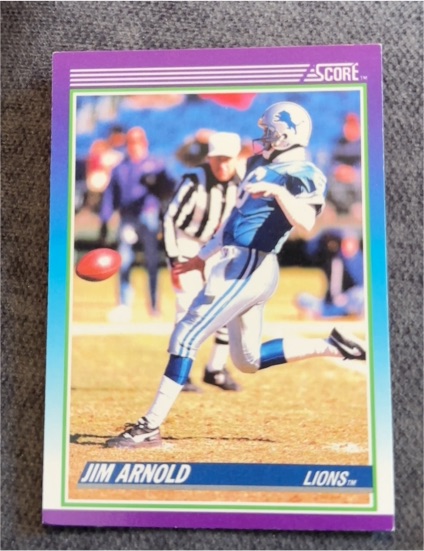 1990 Score #216 Jim Arnold Detroit Lions — front