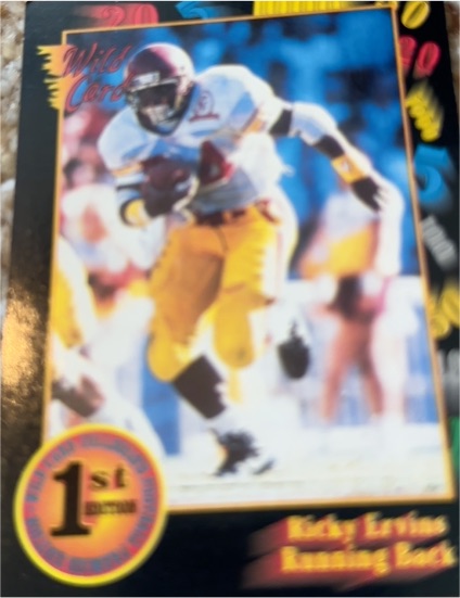 1991 Wild Card Draft #37 Ricky Ervins — front