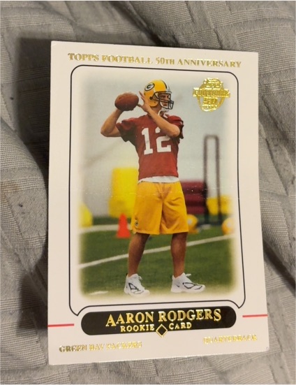 2005 Topps Football 50th Anniversary #431 Aaron Rodgers Rookie Card — front