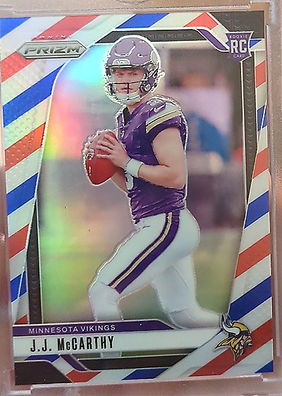 2024 Panini Prizm Red White Blue Prizm #400 J.J. McCarthy — front