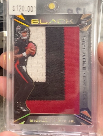 2024 Panini Black #SR-MPJ Michael Penix Jr Sizeable 3-color Patch — front