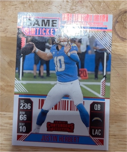 2024 Panini Contenders Game Ticket #55 Justin Herbert — front
