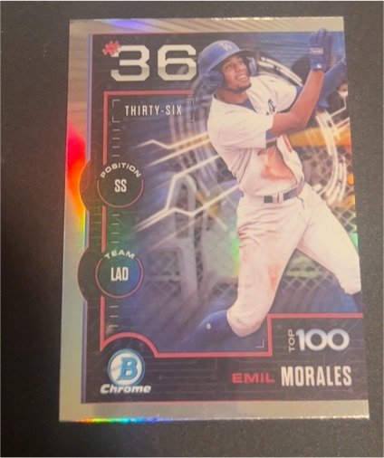 2025 Bowman Chrome Top 100 Prospects #BTP-36 Emil Morales — front