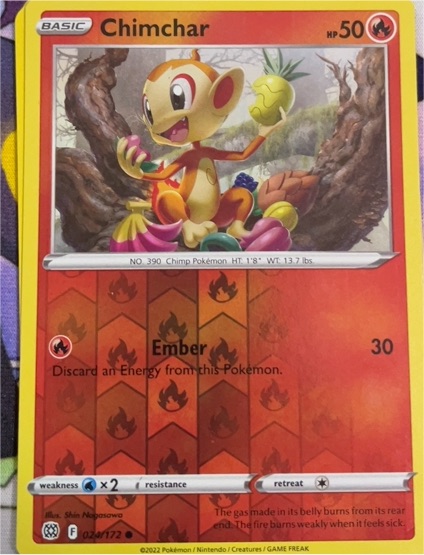 2022 Pokémon Brilliant Stars #024 Chimchar — front