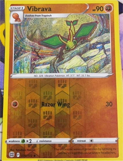 2022 Pokémon Brilliant Stars #075 Vibrava — front
