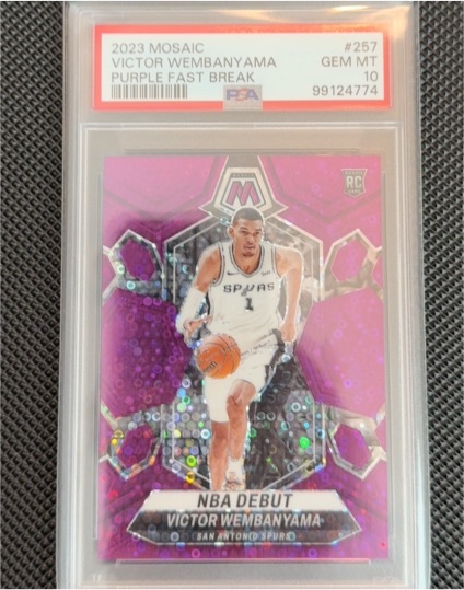 2023 Panini Mosaic #257 Victor Wembanyama Purple Fast Break — front