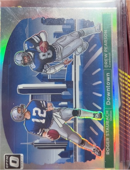 2024 Donruss Optic #1 Roger Staubach & Drew Pearson Downtown — front