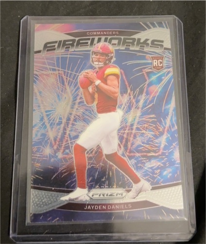 2024 Panini Prizm #24 Jayden Daniels Fireworks Rookie — front