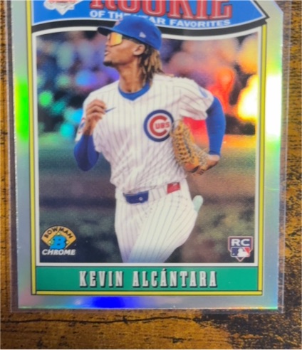 2025 Bowman Chrome #ROY-15 Kevin Alcántara Rookie of the Year Favorites — front