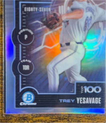 2025 Bowman Chrome Top 100 #Eighty-Seven Trey Yesavage — front