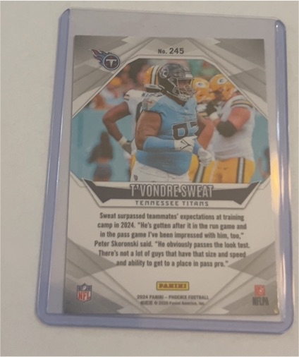 2024 Panini Phoenix #245 T'Vondre Sweat — front