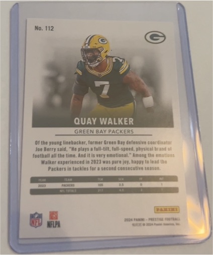 2024 Panini Prestige #112 Quay Walker — front