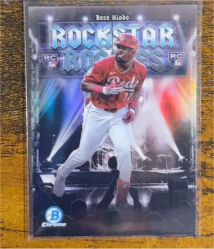 2025 Bowman Chrome #RR-8 Rece Hinds Rockstar Rookies Cincinnati Reds RC — front