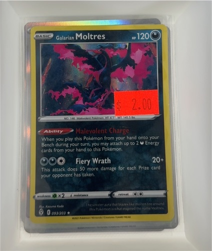 2021 Pokémon TCG Evolving Skies #093 Galarian Moltres — front