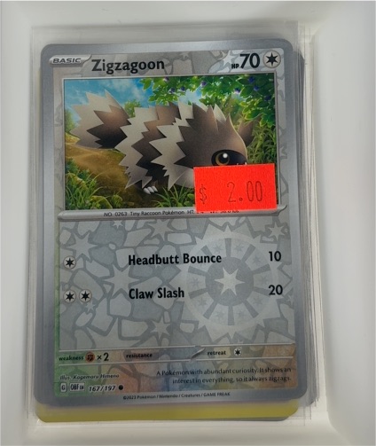 2023 Pokémon SV03 Obsidian Flames #167 Zigzagoon — front