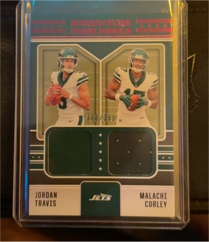 2024 Panini Rookies & Stars Team Duals #TD-NYJ Jordan Travis Malachi Corley — front