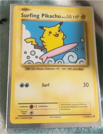 2016 Pokémon XY Evolutions #111 Surfing Pikachu — front