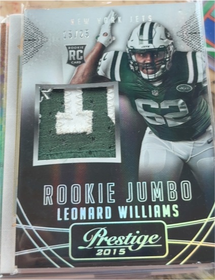 2015 Panini Prestige Rookie Jumbo Patch #RJJ-LW Leonard Williams — front