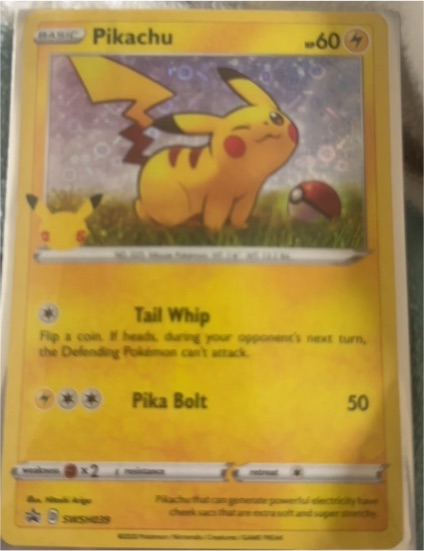 2020 Pokémon TCG SWSH039 Pikachu Black Star Promo — front