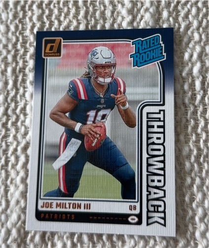 2024 Donruss #9 Joe Milton III Throwback Rated Rookie — front