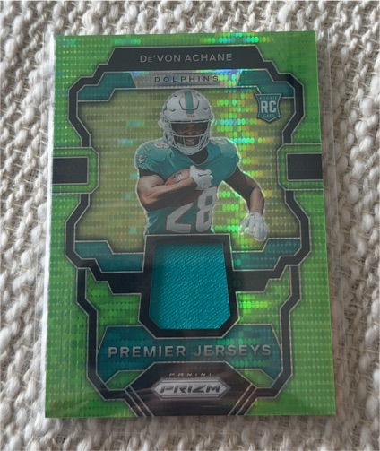 2023 Panini Prizm Premier Jerseys #PJ-DA De'Von Achane — front