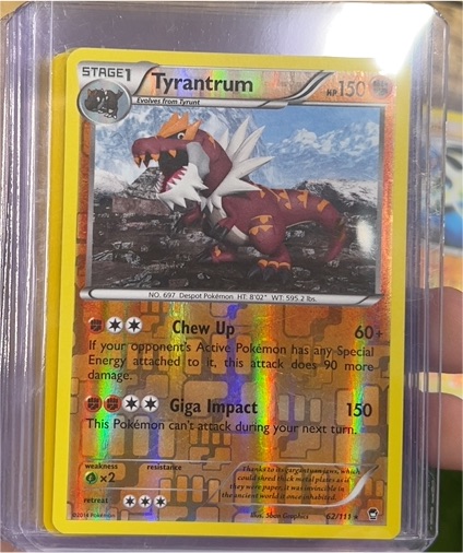 2014 Pokémon XY Furious Fists #62 Tyrantrum — front
