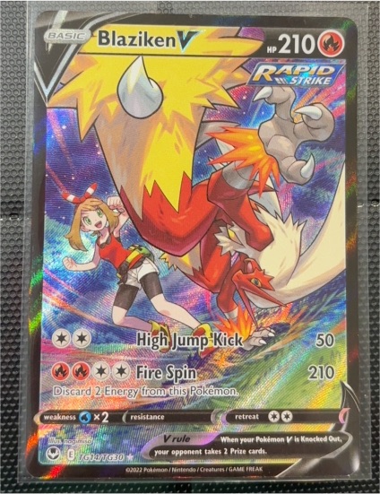 2022 Pokémon TCG Sword & Shield Silver Tempest #TG14/TG30 Blaziken V — front