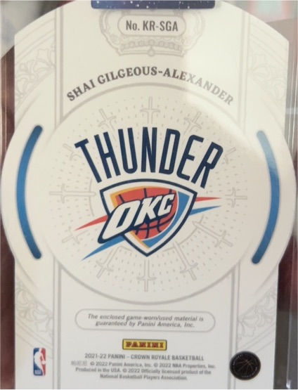 2021-22 Panini Crown Royale Basketball #KR-SGA Shai Gilgeous-Alexander — front