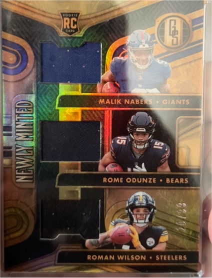 2024 Panini Gold Standard #NMMT-WR3 Malik Nabers / Rome Odunze / Roman Wilson — front