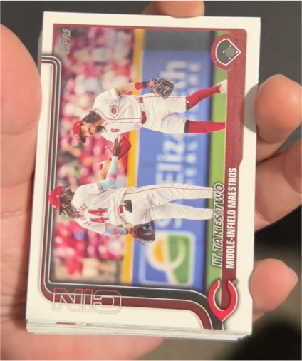 2025 Topps Series 1 #295 It Takes Two: Middle-Infield Maestros Elly De La Cruz Jonathan India — front