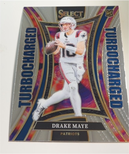 2024 Panini Select #24 Turbocharged Drake Maye Rookie Card — front