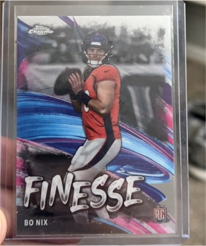 2024 Topps Chrome #F-4 Bo Nix Finesse RC — front