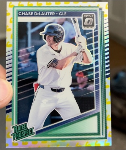 2025 Donruss Optic #107 Chase DeLauter Rated Prospect — front