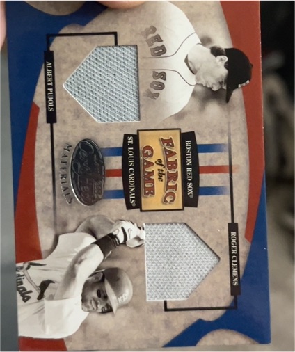 2005 Leaf Certified Materials Fabric of the Game Roger Clemens/Albert Pujols — front