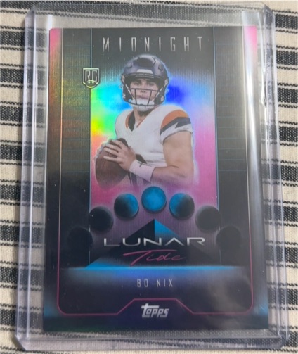 2024 Topps Midnight #LT-3 Bo Nix Lunar Tide Moonrise ROOKIE — front