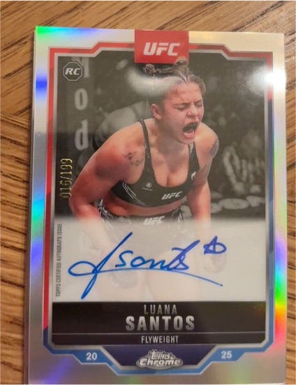 2025 Topps Chrome UFC #CRA-LS Luana Santos Rookie Auto — front