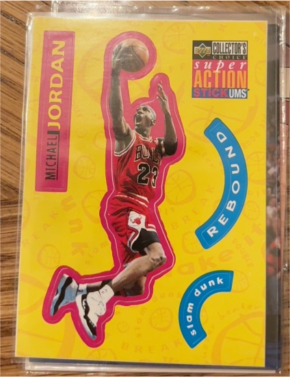 1996 Upper Deck Collector's Choice Super Action Stick Ums #S30 Michael Jordan — front