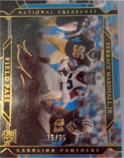 2021 Panini National Treasures Field Pass #13 Terrace Marshall Jr. — front