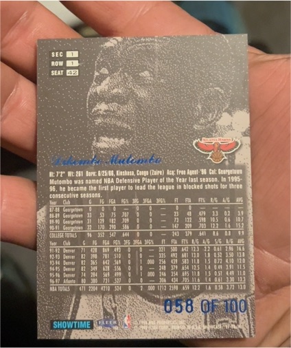 1997-98 Flair Showcase Row 1 #42 Dikembe Mutombo — front
