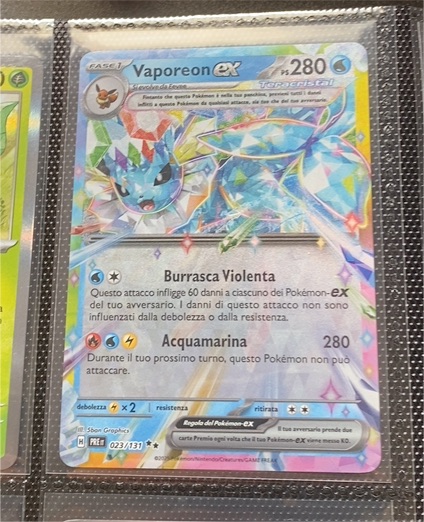 2021 Pokémon S&V Prismatic Evolutions #023 Vaporeon ex — front