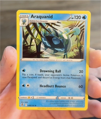 2022 Pokémon Silver Tempest #048 Araquanid — front