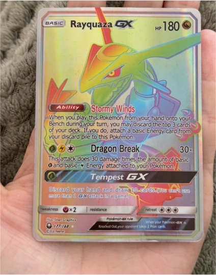 2018 Pokémon TCG SM Celestial Storm #177 Rayquaza GX — front