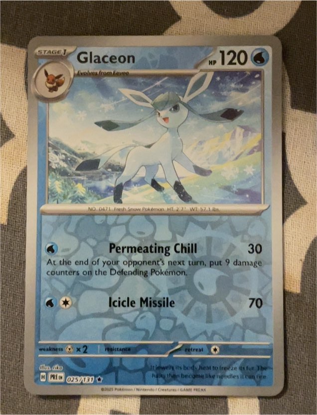 2025 Pokémon TCG Prismatic Evolutions #025 Glaceon — front